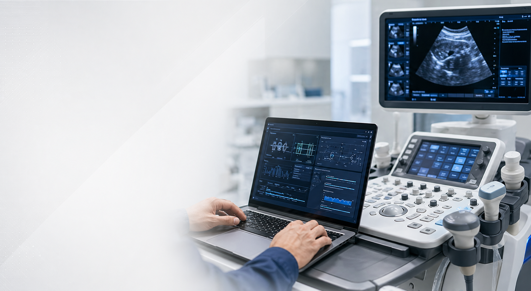 Configuração de software em equipamento de ultrassom
